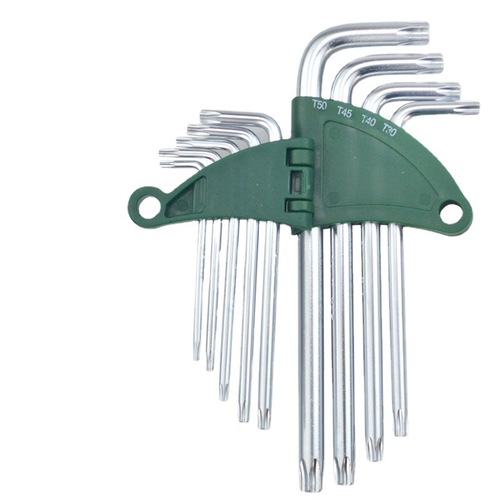 Hexagonal wrench set ball head wrench 9-piece set hexagonal matte L-shaped plum blossom rice chrome vanadium steel hexagonal metric