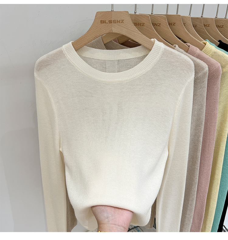 315g Weight Long Sleeve Sleeve Length Pullovers Placket Type Spandex, Polyester Fabric Type Short Top Length Knitwear Tops Type Daily Occasion Round Neck Neckline Slim Fit Type Solid Color Pattern Spring, Autumn Season Women's Gender Casual, Simple Style Style Wholesale Women's Casual Simple Style Solid Color Long Sleeve Sweaters & Cardigans 2