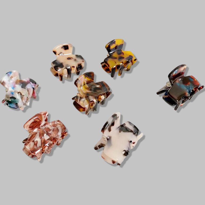 Korean Acetic Acid Plate Hairpin Back of Head Retro French Style Hairpin Color Small Hair Grab Clip Bangs Side Clip