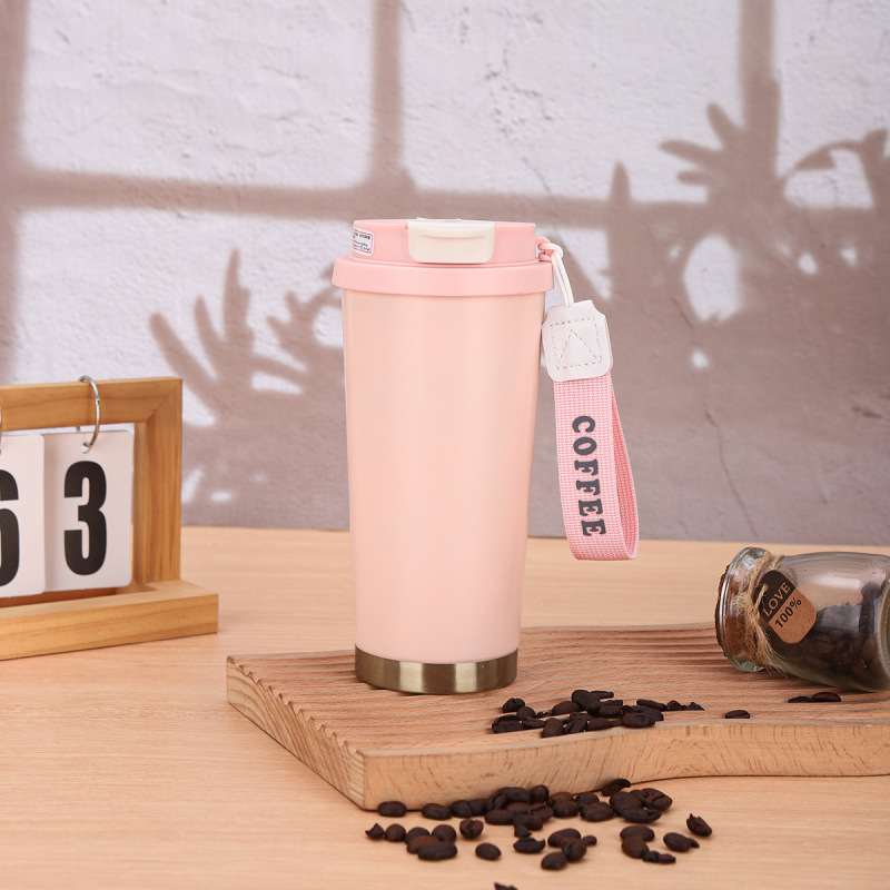ドーパミンダブルドリンクコーヒーカップセラミックライナー魔法瓶カップ高価値女の子ポータブルウォーターカップステンレス鋼ストローカップ|undefined