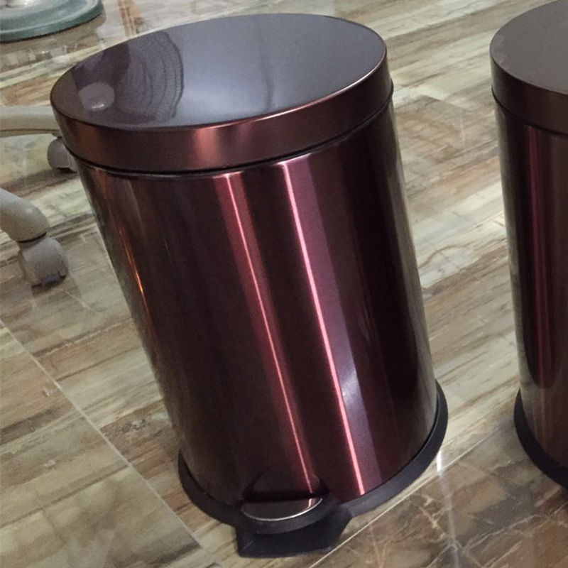 Botella de basura de acero inoxidable gruesa 5L8L12L tipo pie cubierto con tubo interno hotel oficina en casa Wei Rong primavera