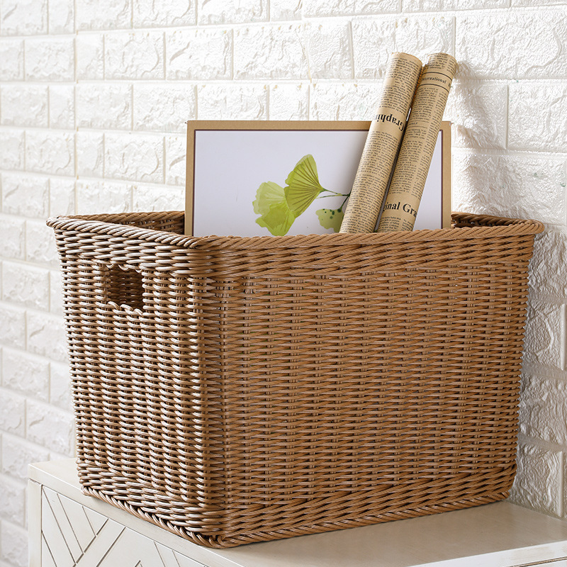 Cesta de almacenamiento de ropa sucia imitación de tela de caña hoteles residenciales toallas de baño cesta de lavandería ropa de lavandería cesta de ropa sucia