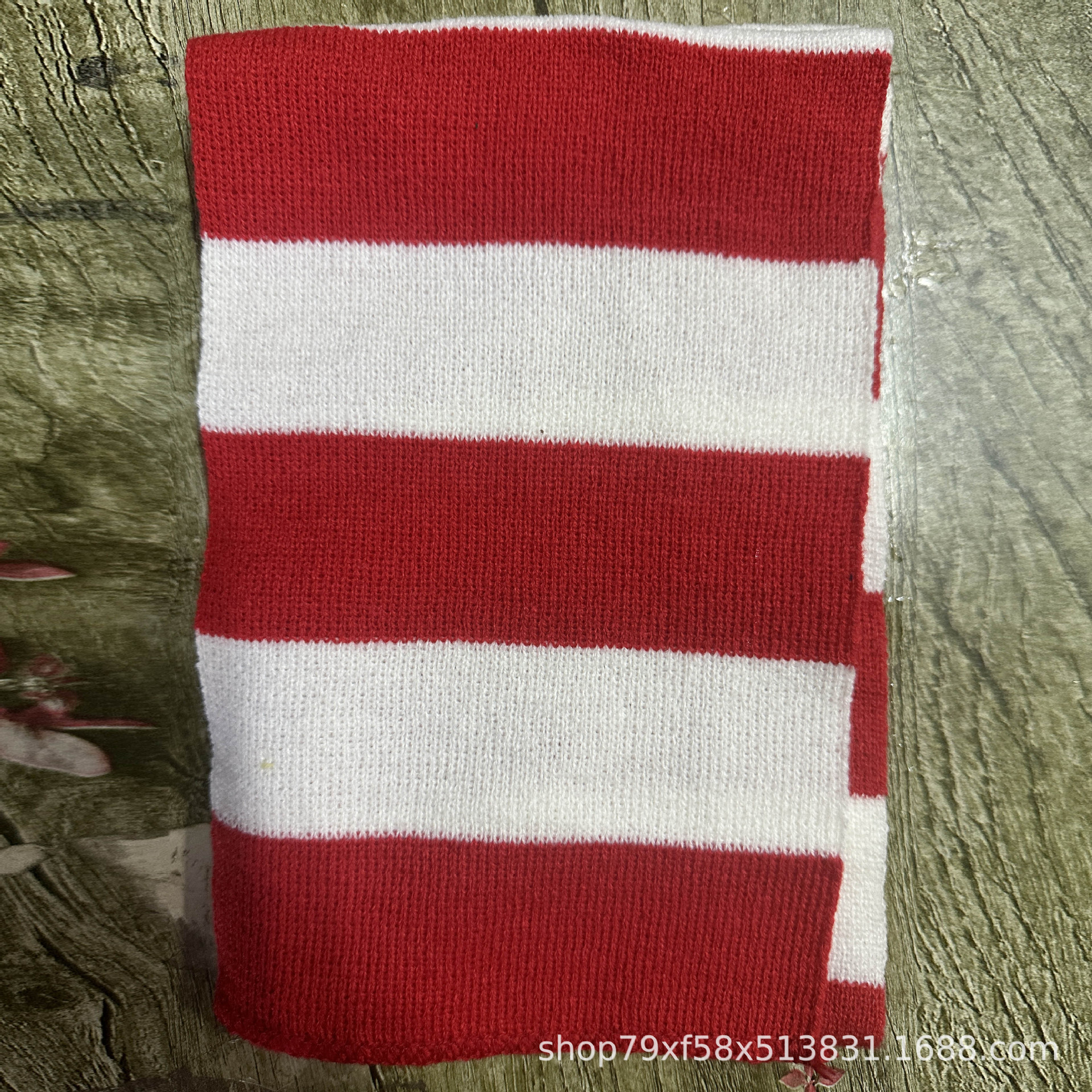 Customized Scarf Red and White Stripesd Scarf Christmas European and American Style Horizontal Stripesd Scarf Neck Scarf Without Label