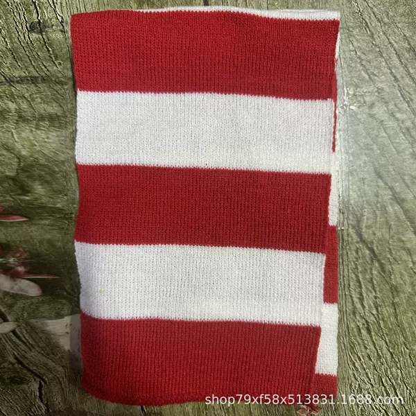 Customized Scarf Red and White Stripesd Scarf Christmas European and American Style Horizontal Stripesd Scarf Neck Scarf Without Label