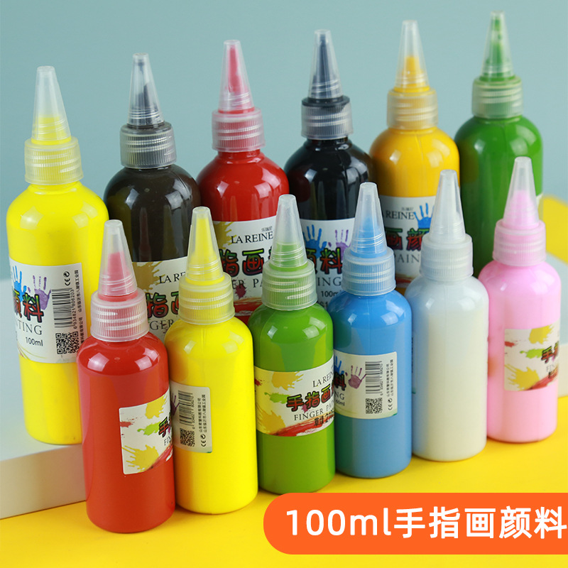 Children's Finger Paint Set Kindergarten Drawing and Scribbling Washable 100ml Children's Watercolor Paint Wholesale