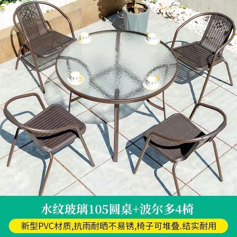 105cm water pattern Round Table +4 chairs