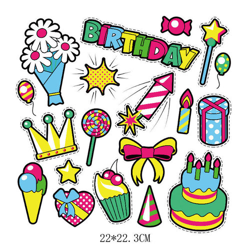 Heat transfer wholesale ready-to-ship cartoon pattern cake heat transfer stickers DIY clothing logo heat transfer sticker heat transfer decal