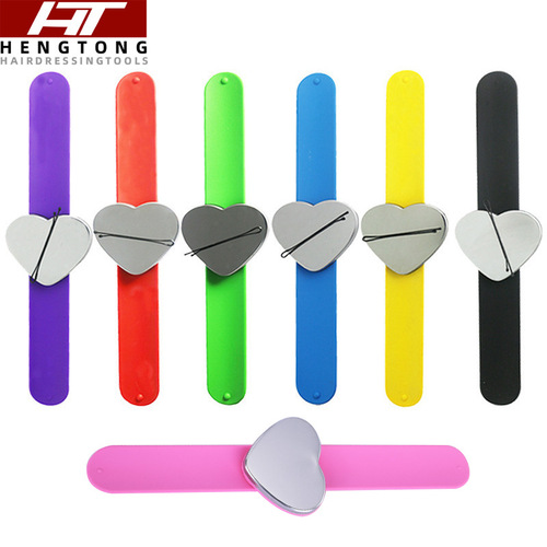 Recommended Hair Magnet Wrist Strap Silicone Tap Tap Band for Hair Styling, Hair Clip with Clipper for Wrist, Heart Shape