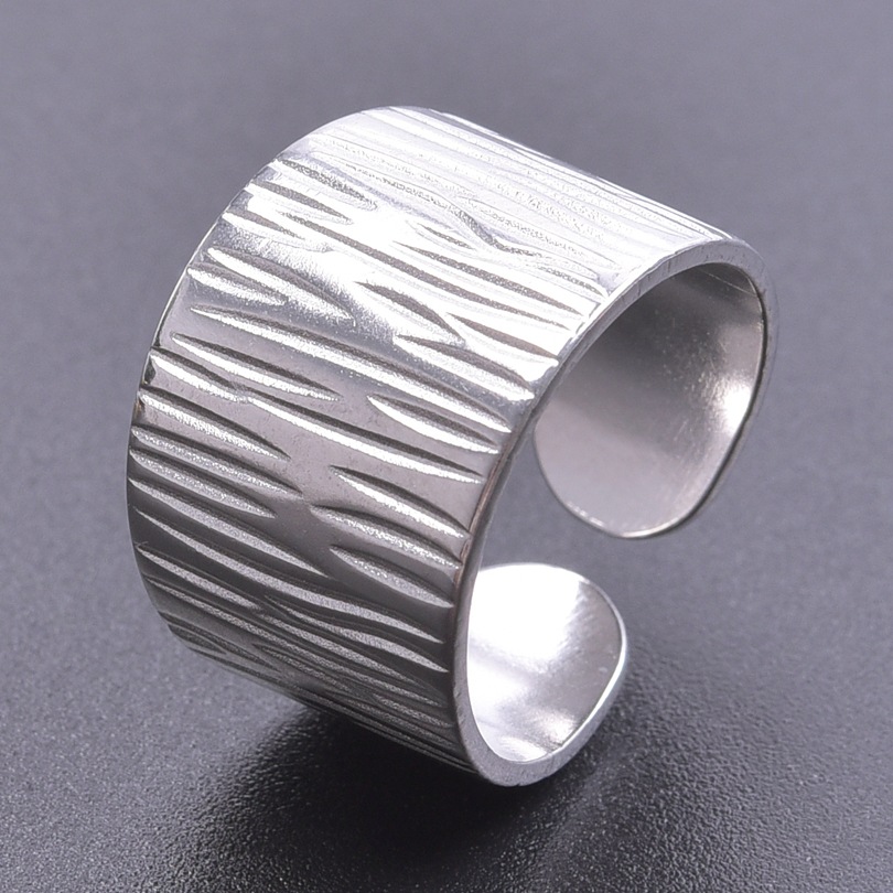 Wholesale Basic Solid Color Titanium Steel Wide Band Ring Open Ring display picture 7