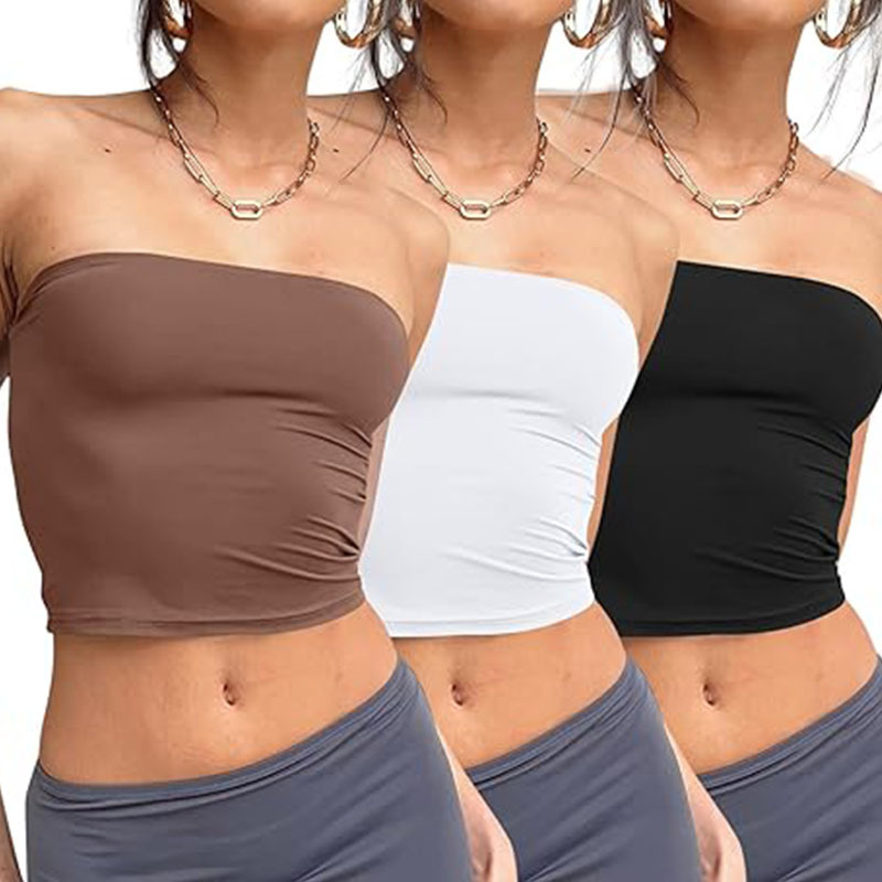 Cross-Border European and American Foreign Trade Tube Top for Women, Pure Desire Hot Girl Style Top, Summer Outerwear Pullover Tank Top, Slim Fit Women's Clothing