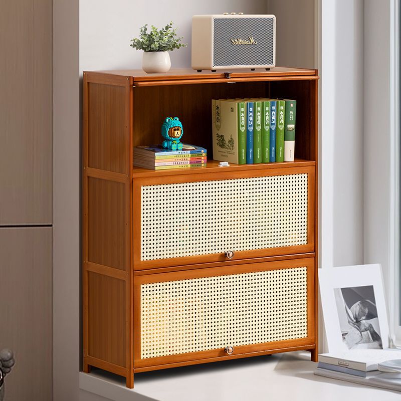 Bookshelf Bookcase Storage Rack with Cabinet Door Storage Cabinet Integrated Grid Cabinet Display Cabinet Floor-Standing Multi-Layer Living Room Storage Cabinet