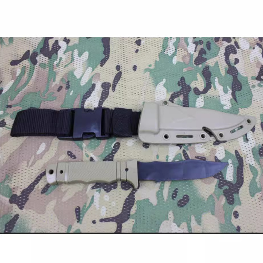 Fábrica directa spot onda azul bayoneta plástico modelo de entrenamiento táctico cuchillo suave película accesorios de artes marciales