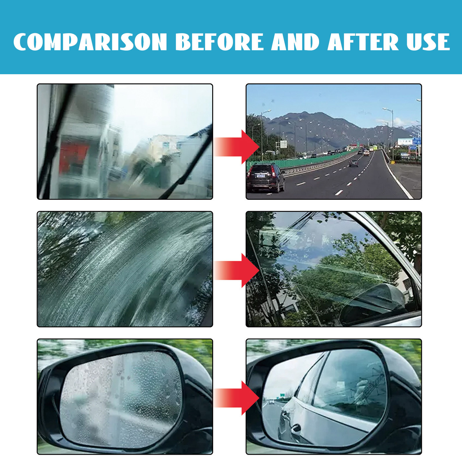 Homonth Car Glass Oil Film Cleaner, Car Window Windshield Oil Film Cleaning, Transparent and Clean Cleanser