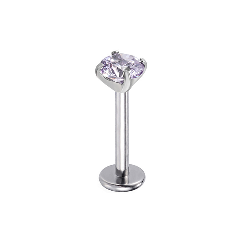 Customized Long Tooth Style G23 Titanium Alloy 5A Zircon Lip Nail F136 Tongue Nail Lip Ornament Ear Nail Piercing Jewelry detail image 10