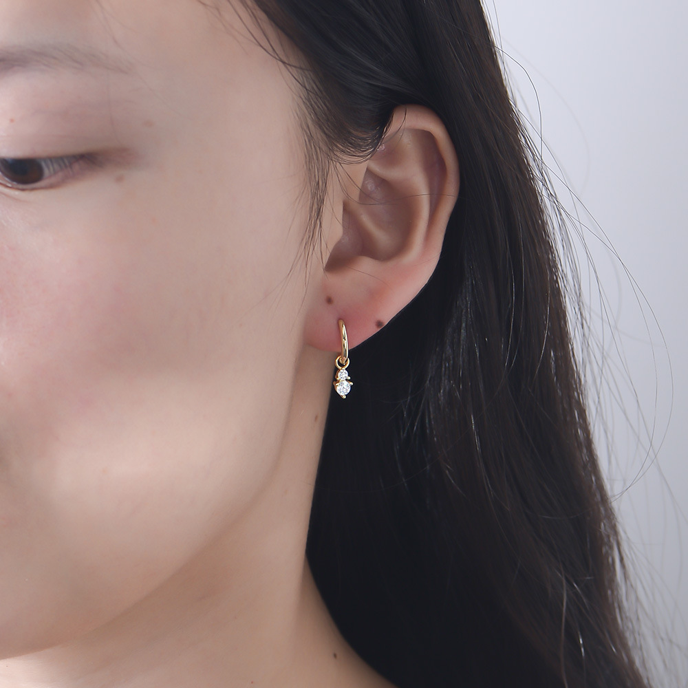 4g Weight 0.03µm Gold Plating Thickness Electroplating Gold Plating Process 925 Sterling Silver Ear Needle Material 14K Real Gold Plated Plating Material 1 Pair 925 Sterling Silver Zircon Round Earrings