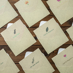 Simple ins style handwriting blessing blank postcard paper envelope card paper greeting card diy set wholesale high-end clothing