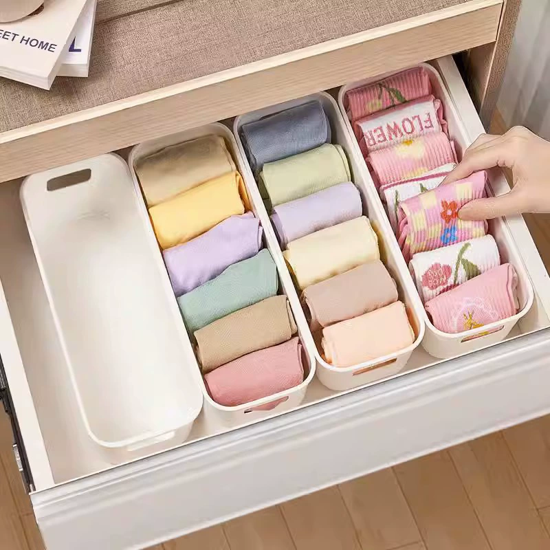 Handicular socks storage box desktop sorting basket underwear separated inner shell drawers debris classification classification storage basket
