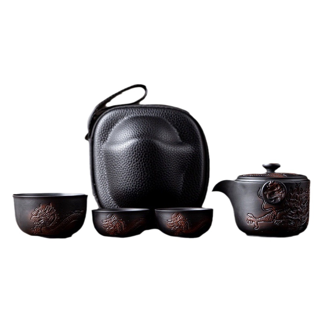 Zitao Express Cup one pot three cups outdoor portable car travel tea set suit household kung fu teapot tea cup