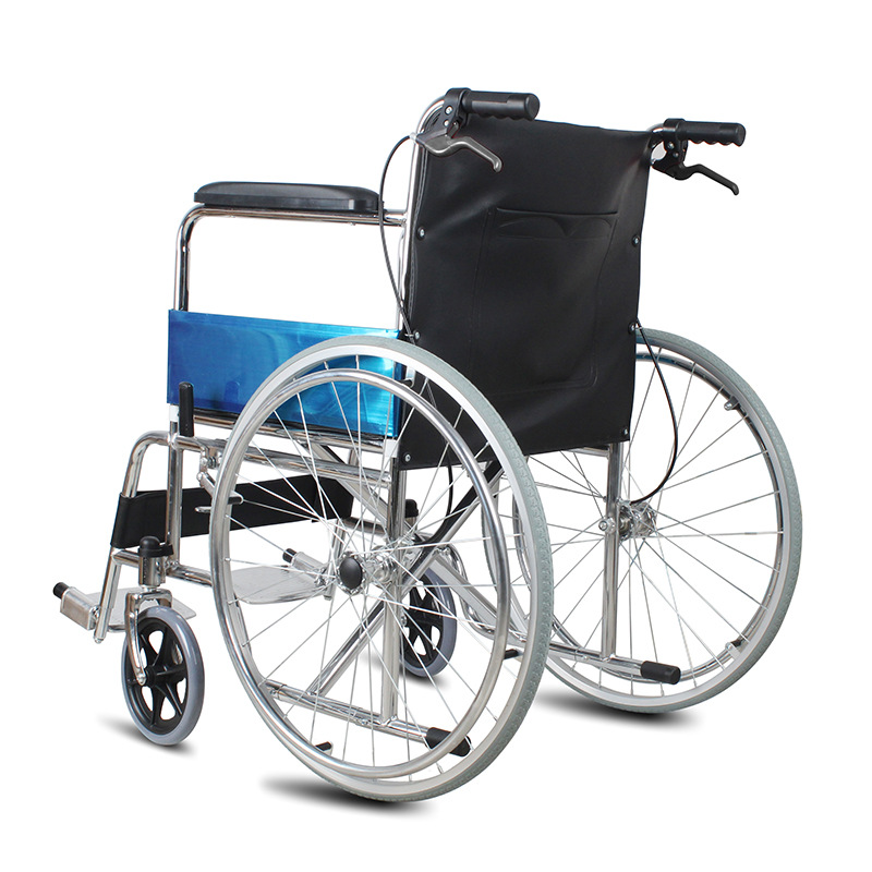 silla de ruedas de acero al carbono plegable pequeña y gruesa portátil multifuncional fabricante de carro de personas mayores con discapacidad