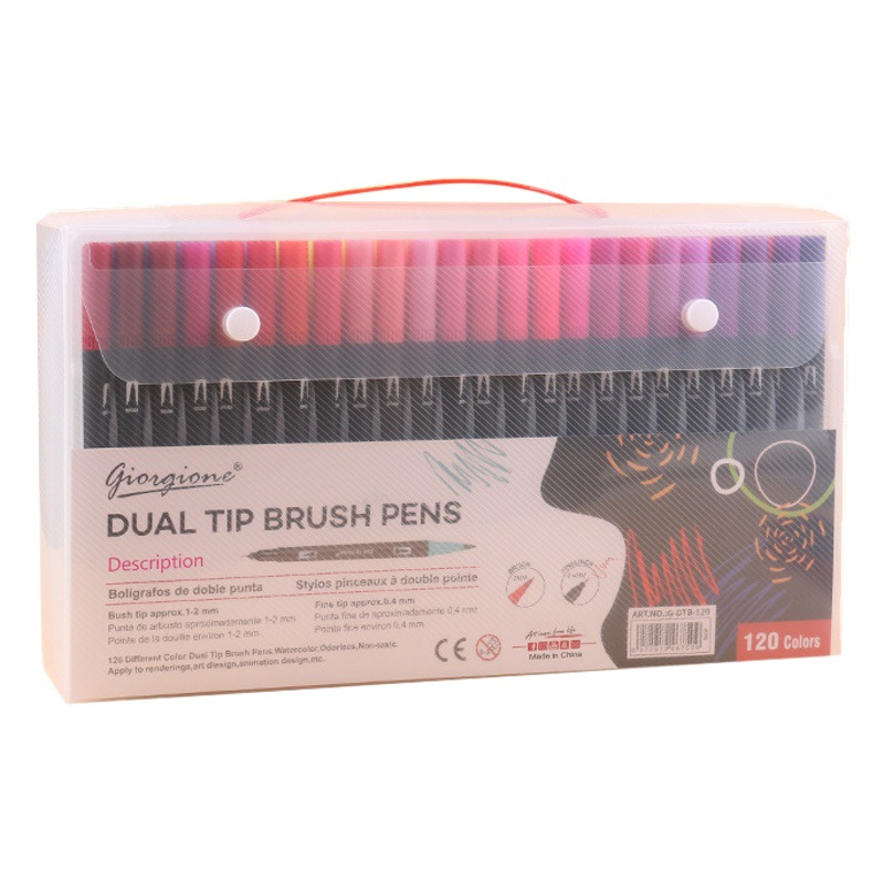 Chilchone a base de agua Hook pen cepillo de color lavable de doble cabeza 24 colores de 80 colores traje de pluma de acuarela de cabeza suave