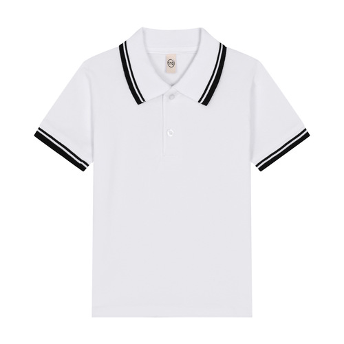 Kids' Long Sleeve Cotton White Collared Polo Shirts for Boys and Girls, Students (Primary, Middle, and High School)