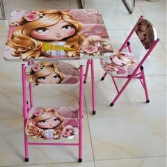 メーカー卸売子供折りたたみ学習机家庭用机小型アニメ2つのテーブルの組み合わせセット外国貿易