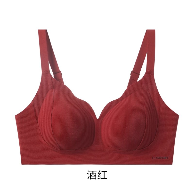 Burgundy [gath up and lift the side breasts]