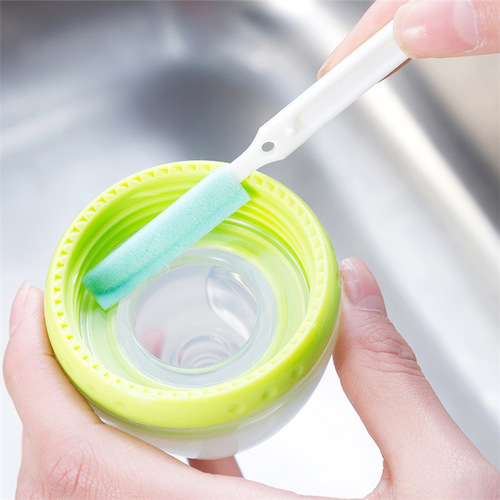 Japanese-style household kitchen thermos cup lid gap cleaning brush groove decontamination washing three-piece nipple cup brush set