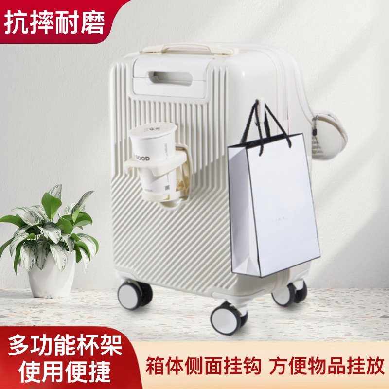 Importado multi-funcional equipaje nueva apertura frontal trolley caso trasero portavasos maleta negocio embarque caso hombres y mujeres