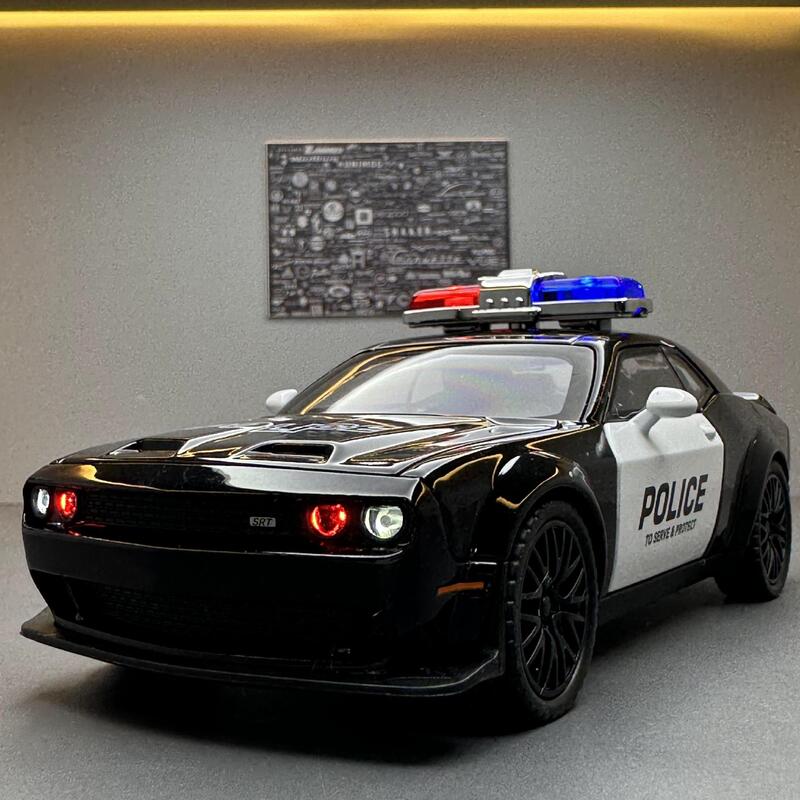 嘉業合金車模1:32地獄猫パトカー発声照明回力玩具車音楽模型置物コレクション|undefined