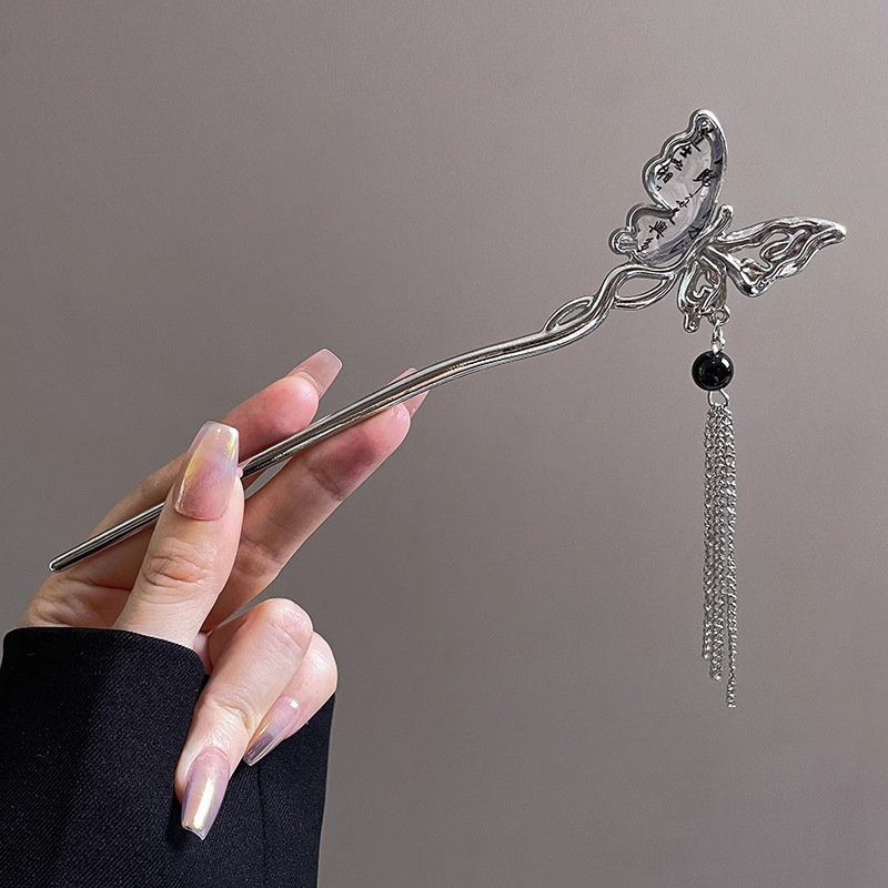 Estilo nacional nuevo estilo chino horquilla estilo antiguo sentido de alto nivel femenino 2025 nuevo estilo horquilla borla temperamento escalón horquilla tocado