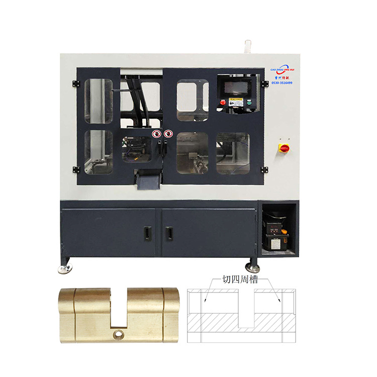 锁壳加工精锐JRZ-47-1自动锁壳割槽机 插芯锁造锁机器 制锁设备