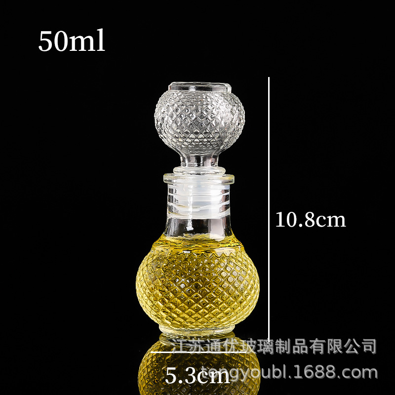 Pequeña botella de vino de vidrio resistente a altas temperaturas decantador a prueba de fugas pequeña botella de vino decoración moderna simple 50ml-150ml separador de vino