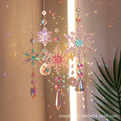 クリスタルウィンドチャイム クリスマススノーフレークオーナメント レインボーシャドウウィンドウ クリスマスツリーデコレーション ドリームキャッチャー クリスマス限定版