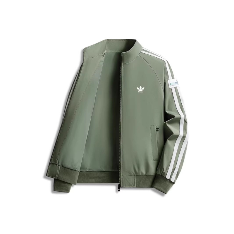 Autumn and Winter Clover Fashion Brand Casual Jacket for Men, Thickened Sports Cardigan Windbreaker, Classic Three-Stripe Jacket