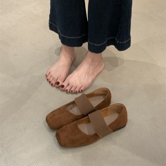复古文艺风芭蕾舞鞋女2025春秋新款方头平底玛丽珍单鞋奶奶鞋瓢鞋