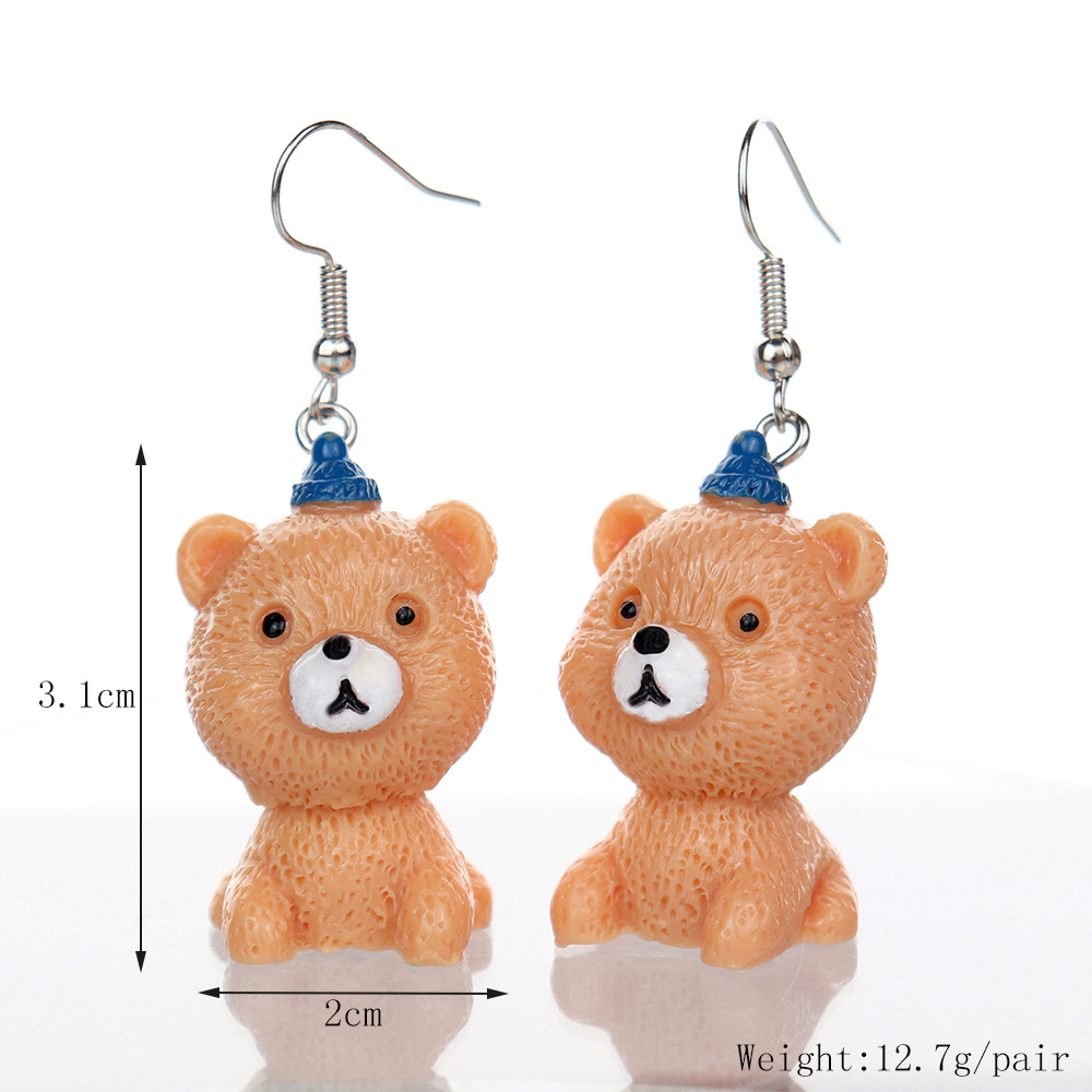 1 Pair Cute Dog Plastic Resin Drop Earrings display picture 2