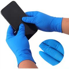 Disposable nitrile blue high-elastic powder-free protective food-grade rubber latex gloves
