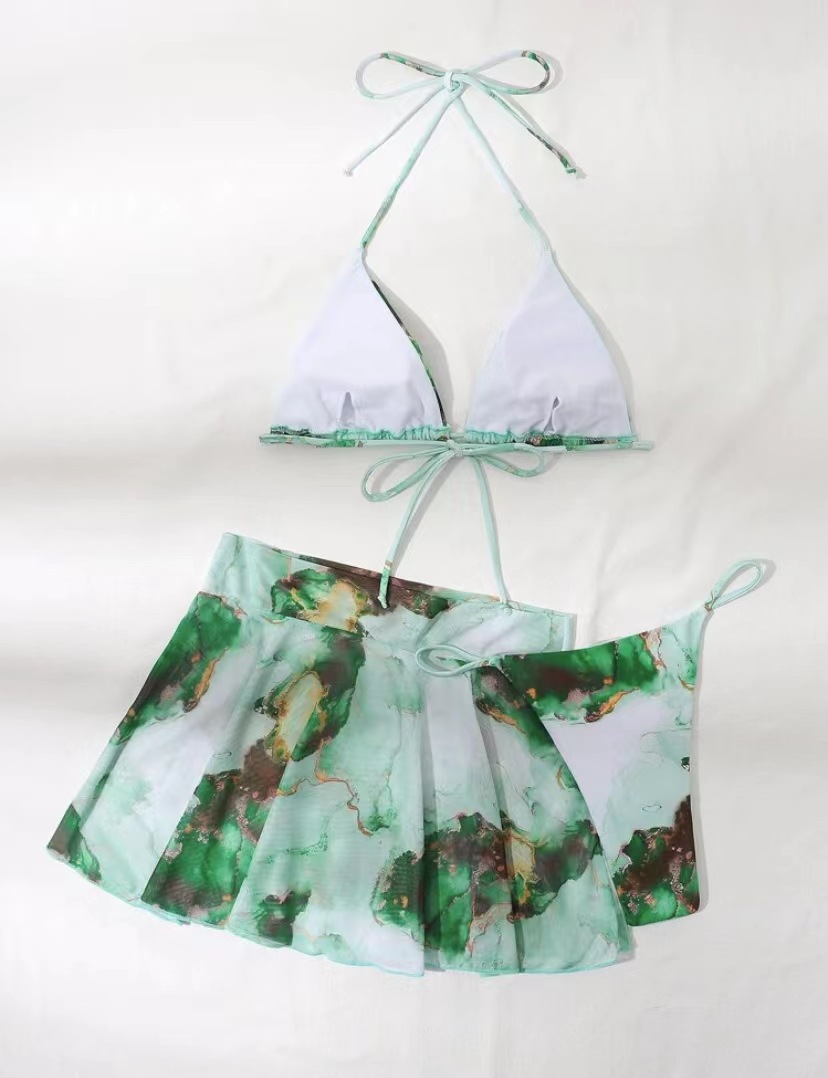 280g Weight Women's Floral 3 Pieces Set Bikinis Swimwear