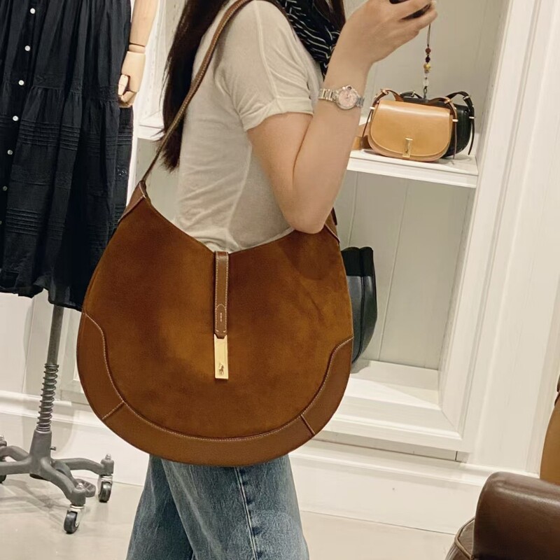 Raf Lauren Zheng Xiuqin Style Polo Bag New Matte Retro Large Capacity Single Shoulder Crossbody Underarm Croissant Bag Raf Lauren Zheng Xiuqin Style Polo Bag New Matte Retro Large Capacity Single Shoulder Crossbody Underarm Croissant Bag