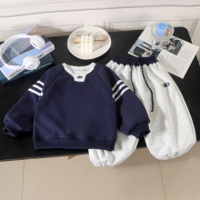 儿童秋季卫衣套装新款男女童童洋气时尚爆款休闲卡通宽松韩版套装