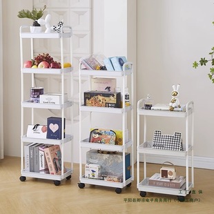Bookshelf Movable Storage Rack Floor-Standing Children's Toy Storage Rack Household Snack Trolley Simple Reading Book