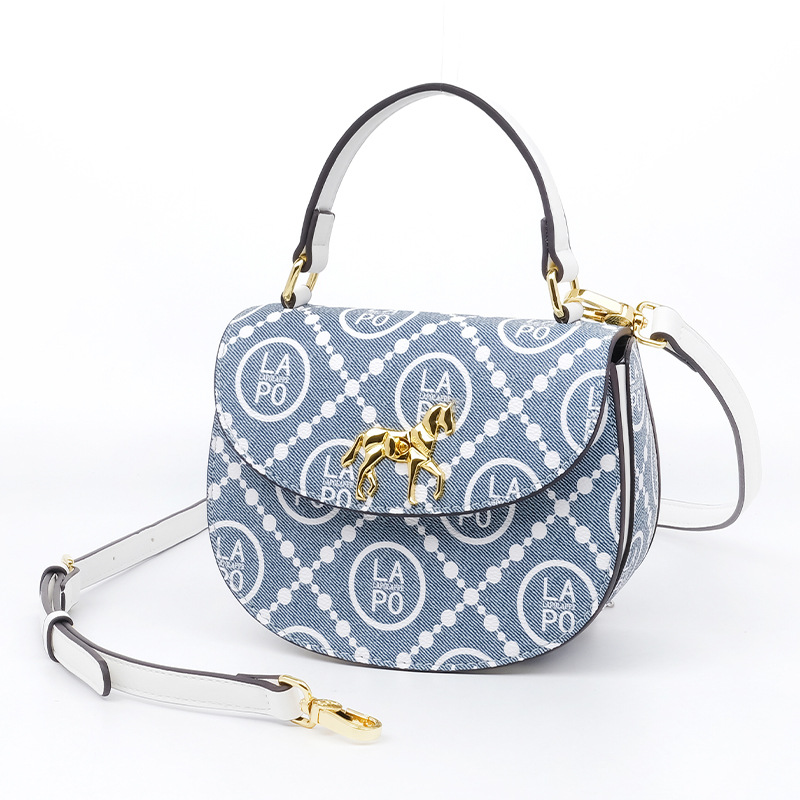 Mujeres de estilo pequeño Bao redondo con tapa de flip color contraste de alta sensación larga correa de hombro bolsas de torta 2025 nuevo LP7229 #