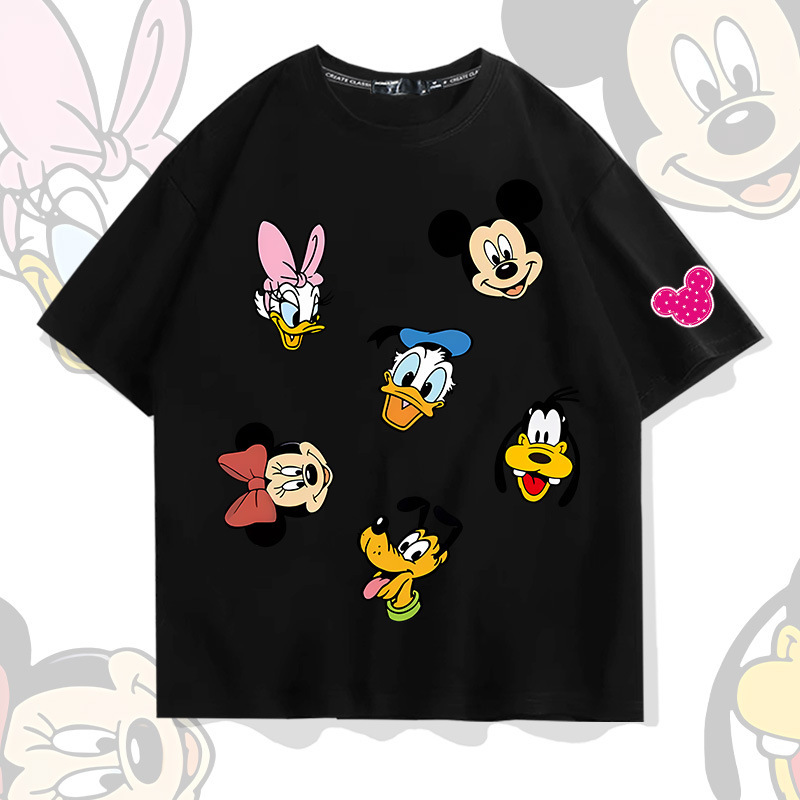 European and American cartoon Minnie Mickey short-sleeved T-shirt men's cotton loose Youth student half-sleeved fashion top summer wear