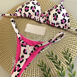 2024 European and American New Bikini AliExpress Special Fabric Printed Swimsuit Beach Sexy Ladies Swimsuit