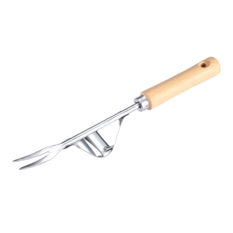 厂家供应出口不锈钢拔草叉园林园艺工具起根移苗除草叉子拔草器