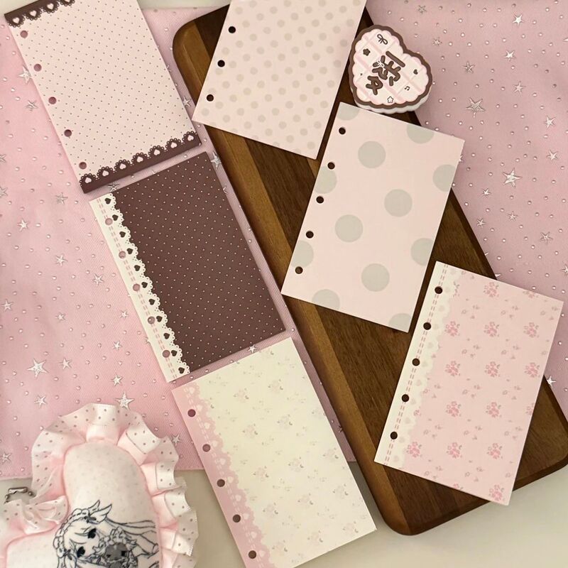 Carefully selected new high-appearance simple and girlish brown floral polka dot M5 five-hole loose-leaf notebook refill pages Carefully selected new high-appearance simple and girlish brown floral polka dot M5 five-hole loose-leaf notebook refill pages