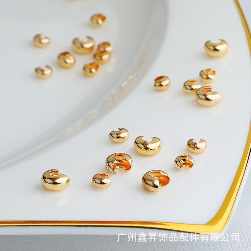 14K bag Gold C buckle Crescent buckle diy handmade jewelry accessories half moon bag buckle bracelet finishing line positioning beads