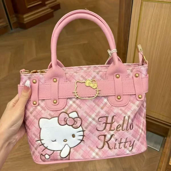 Miniso's Same Style Hello Kitty Small Square Bag, New Cute Cartoon Large Capacity Handbag, Crossbody Bag T7