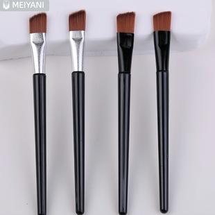 Portable makeup brush single eyebrow lip eye shadow brush 7.5cm black plastic rod beauty brush makeup tools wholesale